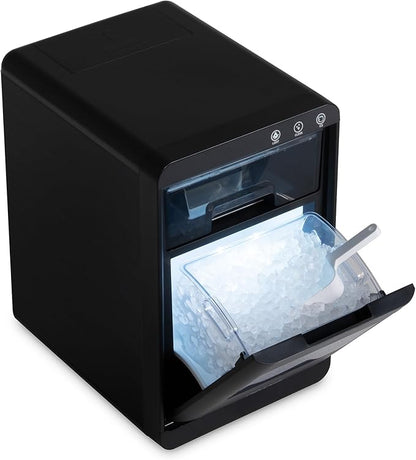 Newair Nugget Ice Maker Countertop, 44 lbs in 24 Hours Ice Machine Nugget, Self Cleaning Ice Maker in Black Stainless Steel, Perfect for Home Bar, Kitchen Countertop, RV, Home Office