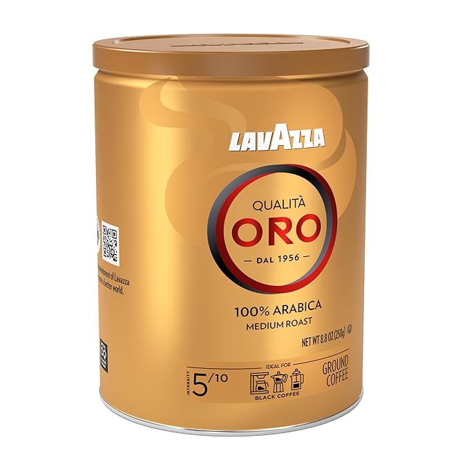 Lavazza Qualità Oro Ground Coffee, Medium Roast, 100% Arabica, 8.8 oz Tin (Pack of 4)