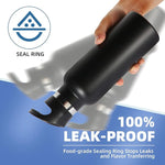 Load image into Gallery viewer, Volhoply 17oz Kids Insulated Water Bottle,Stainless Steel Water Bottles with Straw Lid,Double Wall Vacuum Metal Cups Water Bottle,Reusable Sports Water Flask Keep Hot &amp; Cold for School (Black,1 Set)