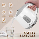 Load image into Gallery viewer, Aigostar Small Electric Kettle, 1L Portable Electric Tea Kettle 1100W with Automatic Shut-Off and Boil Dry Protection, Travel Hot Water Boiler Cordless for Making Coffee and Tea, BPA-Free, Grey