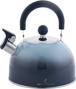 Load image into Gallery viewer, Emeril Lagasse 2.6 Quart/2.5 Liter Whistling Tea Kettle, Stainless Steel Tea Pot for Induction Stove Top, Fast to Boil Water for Home Kitchen Condo, with Ergonomic Cool Folding Grip Handle, Black Comb