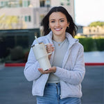 Load image into Gallery viewer, SIPX™ 40 oz Insulated Tumbler with Handle &amp; Straw – Vacuum Insulated Stainless Steel, Leakproof, Cupholder Friendly – Perfect for Iced Coffee, Water &amp; Travel – Black