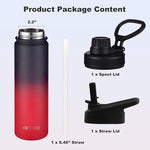 Load image into Gallery viewer, mininoo 24 oz Insulated Water Bottle with Straw Lid, Stainless Steel Double Wall Vacuum, Leak Proof, BPA Free, Keep Cold for 24H &amp; Hot for 12H-2 pack(Ice Coke)