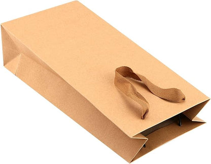 SEUNMUK 60 Pack 13.8 x 6.7 x 3.5 Inch Kraft Wine Gift Bags, 260 gsm Thick Paper Wine Bottle Bags with Handles, Elegant Wine Bags for Party, Wedding and Retailing