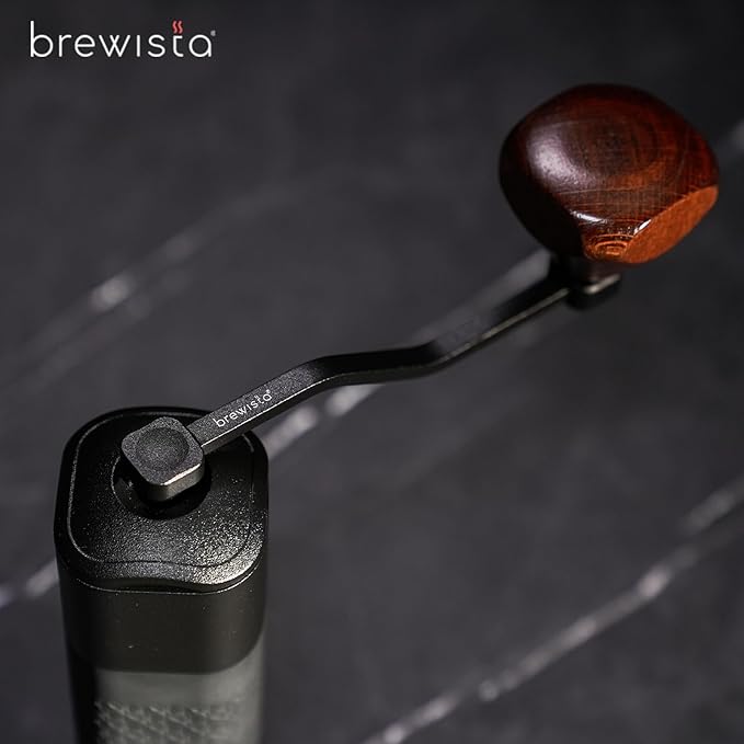 Brewista Artisan Meteor Manual Coffee Grinder, Stainless Steel Conical Burr Grinder with 18 Adjustable Settings, Portable Espresso, Moka Pot Coffee Bean Grinder, Detachable Handle, 25-30g Capacity