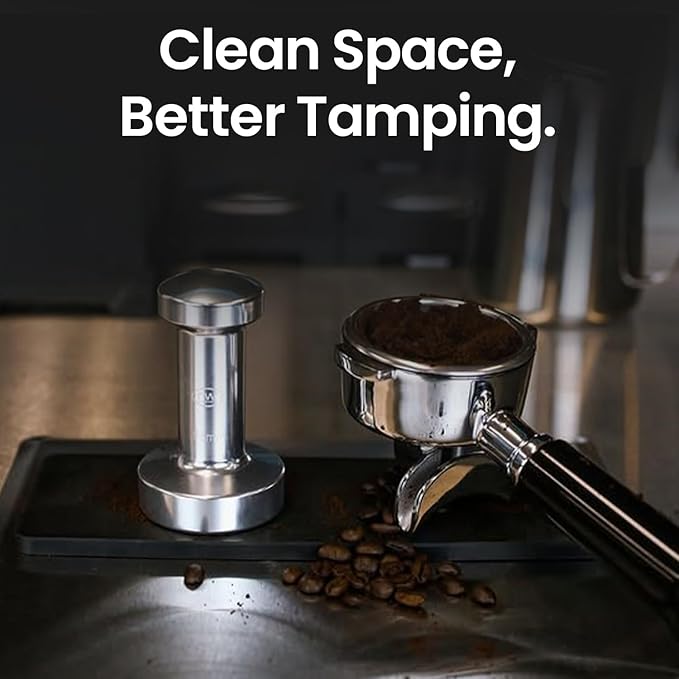 Rattleware Premium Tamping Mat - Non-Slip Espresso Packing Surface, Heatproof, Durable Rubber, Protects Countertops, Kitchen & Coffee Bar Essential, Suitable for Home & Commercial Use (8" x 6")