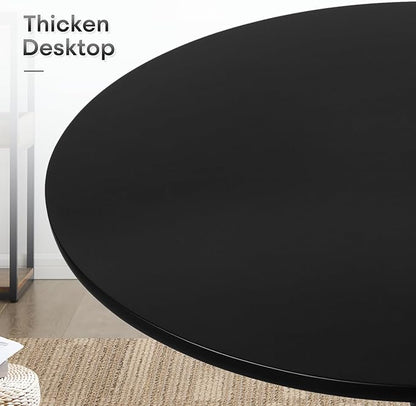 Athena Collection Bar Table Modern Round Cocktail Table Height Adjustable, Tall Bistro Pub Table with Sturdy Base, Suitable for Home, Kitchen, Pub, Restaurant, Black