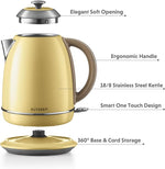 Load image into Gallery viewer, BUYDEEM K640 Stainless Steel Electric Tea Kettle with Auto Shut-Off and Boil Dry Protection, 1.7 Liter Cordless Hot Water Boiler with Swivel Base, 1440W, Mellow Yellow