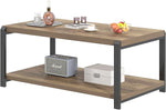 Load image into Gallery viewer, EXCEFUR Modern Coffee Table, Rustic Wood and Metal Center Table for Living Room, Industrial Rectangle Cocktail Tea Table with Storage, Oak