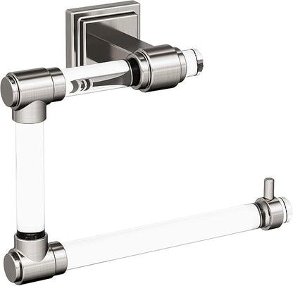 Amerock | Clear/Brushed Nickel | Glacio |Towel Bar | 18 inch (457 mm) | 4 Piece | Bathroom Accessories Set