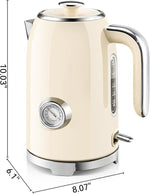 Load image into Gallery viewer, SUSTEAS Electric Kettle - 57oz Hot Tea Kettle Water Boiler with Thermometer, 1500W Fast Heating Stainless Steel Tea Pot, Cordless with LED Indicator, Auto Shut-Off &amp; Boil Dry Protection, Beige