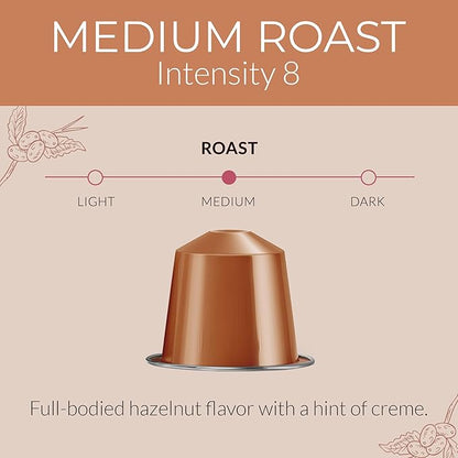 Camilla’s Heritage - Intensity 8 Hazelnut Flavored Espresso Coffee, Gourmet Espresso Cups, 60 Coffee Pods