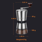 Load image into Gallery viewer, Manual Coffee Grinder with 8 Adjustable Coarseness Settings, Hand Crank Coffee Mill with Ceramic Burr for Espresso Beans, French Press, Pour Over, Drip Coffee – Rustproof, Non-Dulling