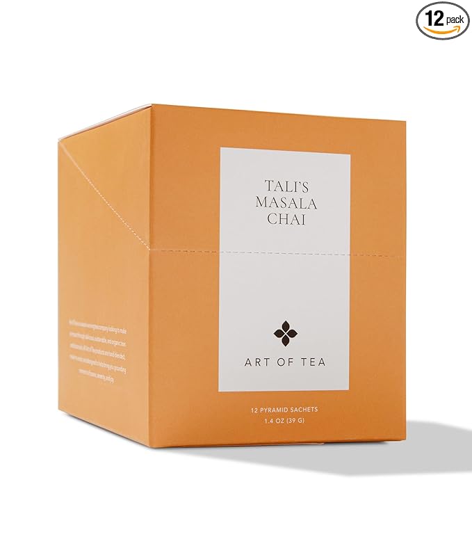 Art of Tea | Talis Masala Chai | 12 Count Eco Friendly Pyramid Chai Tea Bags Sachet