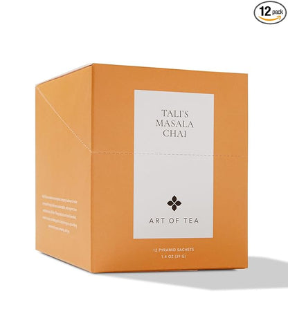 Art of Tea | Talis Masala Chai | 12 Count Eco Friendly Pyramid Chai Tea Bags Sachet