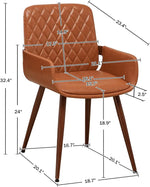 Load image into Gallery viewer, LUNLING Mid Century Modern Faux Leather Dining Chairs Set of 4,Orange Upholstered Seat,Metal Legs Kitchen Chair,Adjustable Foot for Kitchen Dining Room Desk Chairs