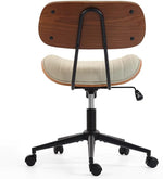 Load image into Gallery viewer, Home Office Chair with Wheels, Adjustable Height Desk Chair Leather Swivel Computer Chair, Armless Modern Walnut Chair for Office, Meeting Room, White