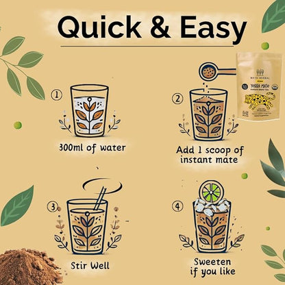 Instant Yerba Mate Tea Powder 5.30 oz (150 g) – Organic Certified USDA – Natural Caffeine – Sugar-Free - Herbal Supplement – 100 Servings per Pack (1-PACK)