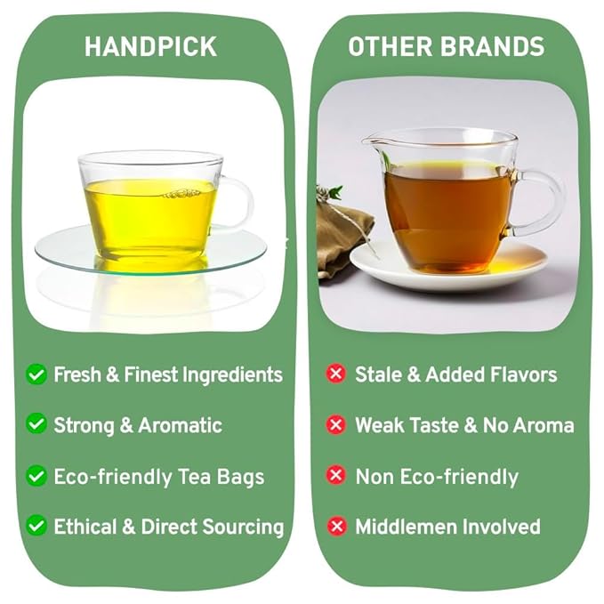 HANDPICK, Good Night Tea Bags (100 Count) Night Time Herbal Tea | Caffeine Free | Floral Blend - Lavender, Chamomile, Peppermint | Natural Tea, Perfect for Bedtime