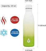 Load image into Gallery viewer, BJPKPK 25oz Insulated Stainless Steel Water Bottles Reusable Metal Travel Sports Water Bottle Keep Cold and Hot,Elegant Green