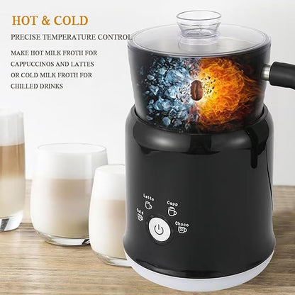 4 in 1 Electric Milk Frother, One-Touch Switch Operation, Automatic Detachable Hot & Cold Frother and Steamer, 700ML Coffee Frother for Cappuccino, Latte, Mocha, Hot Chocolate