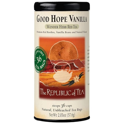The Republic of Tea - Good Hope Vanilla Herbal Red Tea, Naturally Caffeine-Free African Rooibus - 36 Tea Bags