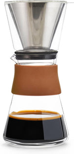 Load image into Gallery viewer, GROSCHE Amsterdam Glass Pour Over Coffee Maker - Single Cup Manual Dripper Brewer w/Removable Glass Top &amp; Permanent Stainless Steel Filter - 27.6 fl oz - Ideal for Home, Camping, &amp; On-the-Go Brewing