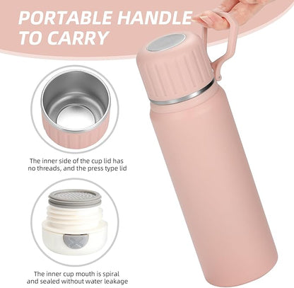 750ml/27 OZ Coffee Thermo with 3 cups, Insulated Water Bottle, Stainless Steel Vacuum Flask Set for Hot and Cold Drinks, Gifts Box