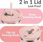Load image into Gallery viewer, WETOWETO 40oz Tumbler with Handle | Insulated Stainless Steel Travel Mug | 34Hrs Cold &amp; 10Hrs Hot Retention | 100% Leakproof Lid &amp; Straw | Dishwasher Safe + Car Cup Holder Fit (Pink-Red Gradient)