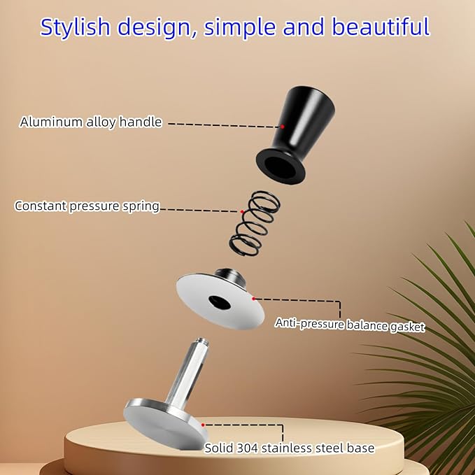 Espresso Tamper, Coffee Tamper 58mm Espresso Hand Tamper 30lbs Stainless Steel Base Tamper Espresso Spring-loaded Tamper for Barista Home