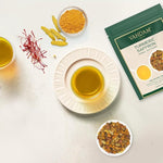Load image into Gallery viewer, VAHDAM, Turmeric Saffron Herbal Tea Loose Leaf 100g (50 Cups, 3.5oz) Blend Of Turmeric Tea, Saffron Tea &amp; Fresh Spices | Whole Loose-Leaf Tisane | Vacuum Sealed for Freshness