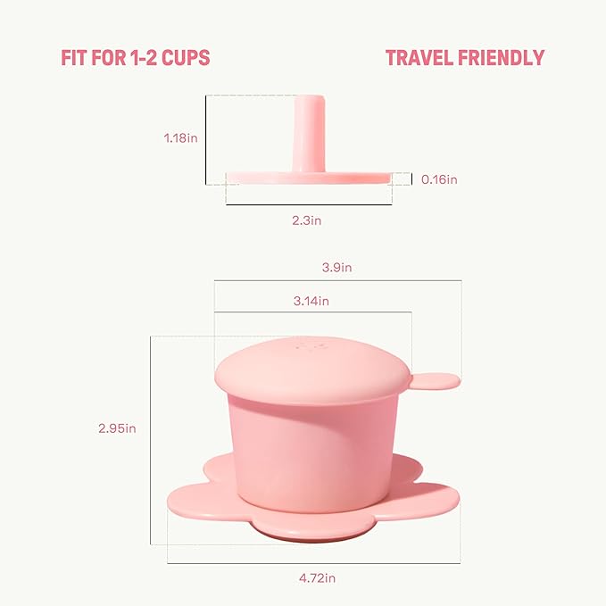 [Holiday Gift] Vietnamese Phin Filter, Plastic Reusable Pour Over Coffee Dripper, Single Cup Coffee Filter with Flower Design for Manual Brewing, Gift for Christmas Thankgiving (Pink)