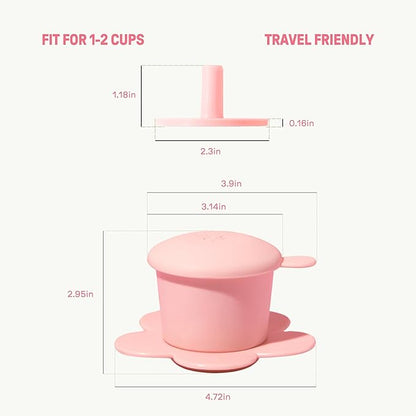 [Holiday Gift] Vietnamese Phin Filter, Plastic Reusable Pour Over Coffee Dripper, Single Cup Coffee Filter with Flower Design for Manual Brewing, Gift for Christmas Thankgiving (Pink)