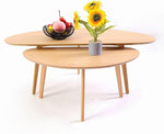 Load image into Gallery viewer, FIRMINANA Small Oval Coffee Table Mid Century Modern for Living Room Center Minimalist Display Coffe Table,Nature Wood,18.9" D x 33.47" W 15.75" H