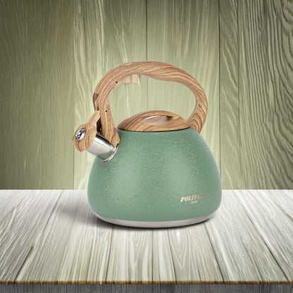POLIVIAR Tea Kettle, 2.7 Quart Stovetop Tea Kettle, Audible Whistling Teapot with Crackle Finish, Food Grade Stainless Steel for Anti-Rust, Anti Hot Handle, Suitable for All Heat Sources (JX2023-LRG)