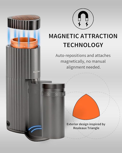 Electric Burr Coffee Grinder, Professional Espresso Grinder, Quiet, Compact, 65g Single Dose, 90 Settings, Easy to Use & Clean, Stainless-steel Burrs, Great Flavor in Pour Over, French Press