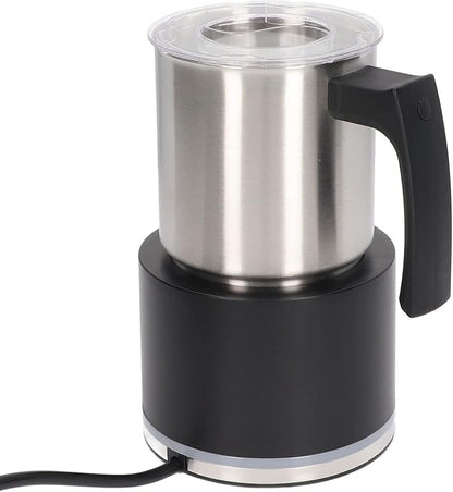 Electric Milk Frother Energy Saving EU Plug 220-240V Compact Stainless Steel Jug Automatic Milk Frother for Home Hot Chocolate (Black)