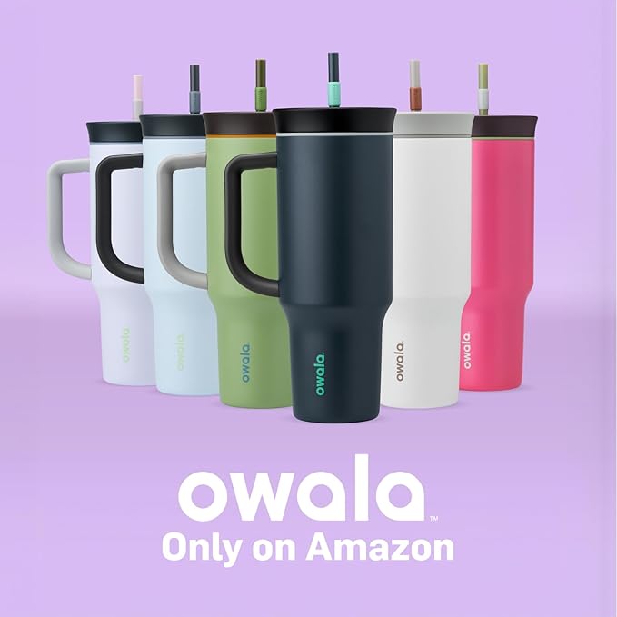 Owala Stainless Steel Triple Layer Insulated Travel Tumbler with Spill Resistant Lid, Straw, and Carry Handle, BPA Free, 40 oz, Pink (Watermelon Breeze) (Pack of 6)