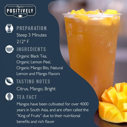 Organic Positively Tea Company, Mango Tango Black Tea, Loose Leaf, 4 Ounce