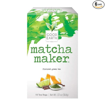 Good Earth Green Tea, Sweet and Spicy, Matcha Maker, 18 Count, Pack of 6