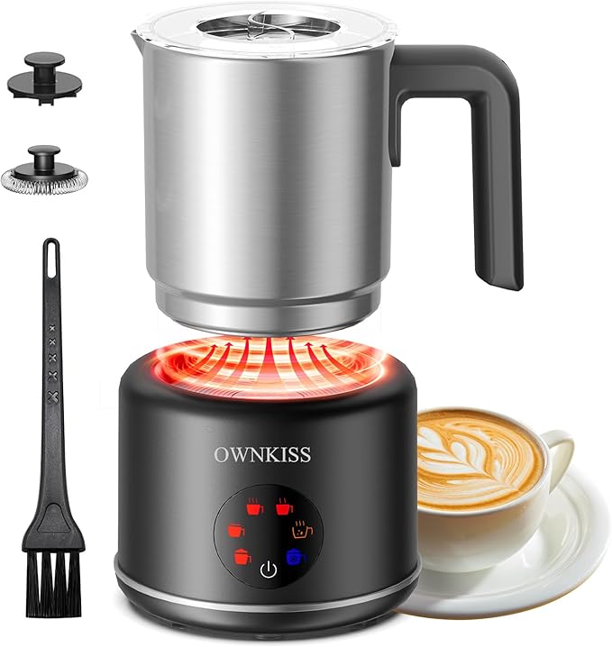 Milk Frother, 6-in-1 Electric Milk Frother and Steamer, 16.9oz/500ml Automatic Warm and Cold Foam Maker and Milk Warmer for Latte,Coffee,Cappuccinos,Macchiato(Stainless Steel)