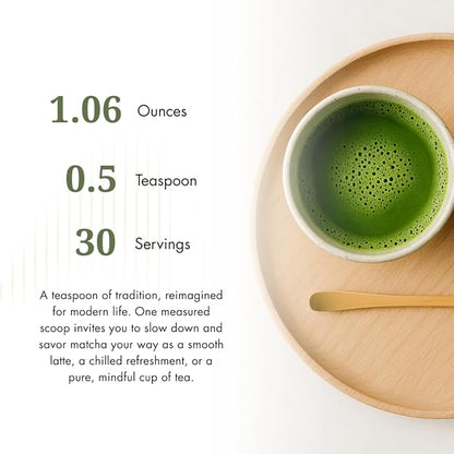 Nippon Matcha – Organic Ceremonial Grade Japanese Matcha Green Tea Powder – First Harvest from Uji, Kyoto – USDA Certified, Stone-Ground, Smooth & Vibrant (30g/1.06oz)