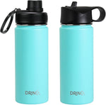 Load image into Gallery viewer, DRINCO Stainless Steel Water Bottle Spout Lid Vacuum Insulated Double Wall Water Bottle Wide Mouth (40oz 32oz 22oz 18oz 14oz) Leak Proof Keeps Cold or Hot (18 oz, 18oz Teal)