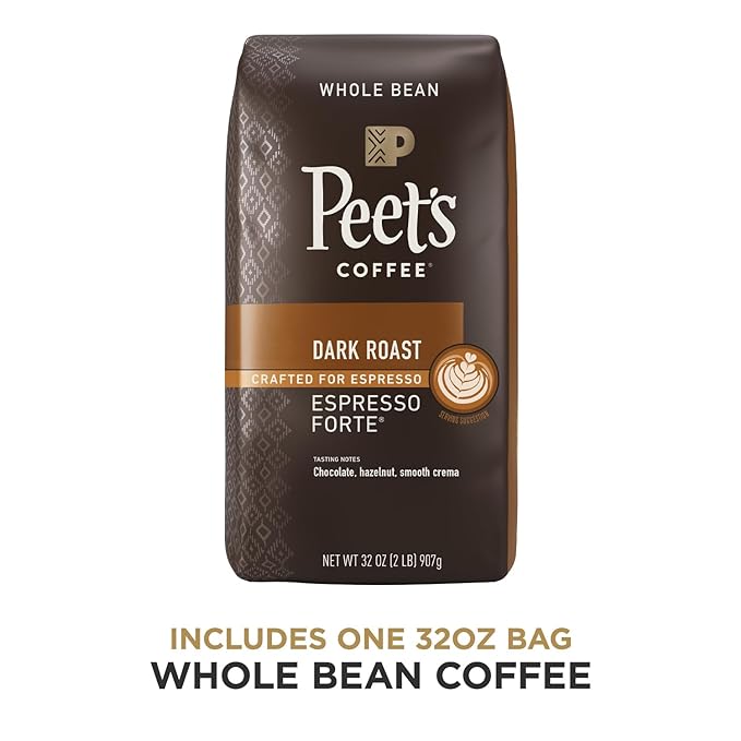Peet's Coffee, Dark Roast Whole Bean Coffee - Espresso Forte 32 Ounce Bag