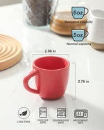Load image into Gallery viewer, Hasense Espresso Cups Set of 4 Perfect for Demitasse, Cappuccino, Tea Bag and Juice, 5 Ounce Ceramic Stackable Mini Coffee Mugs Suit for Espresso Machine and Coffee Maker, Red