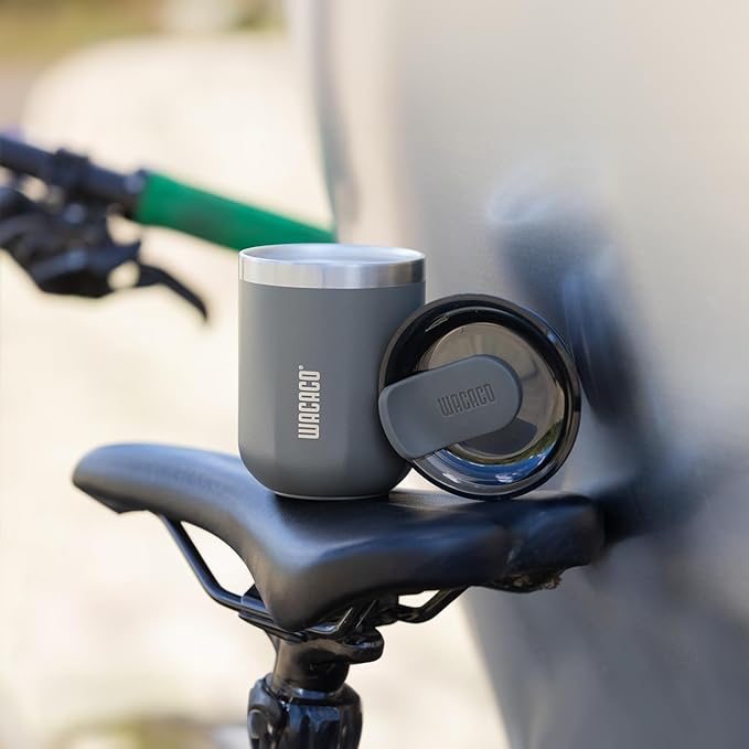 WACACO Octaroma Classico Vacuum Insulated Coffee Mug, Double-wall Stainless Steel Travel Tumbler With Drinking Lid, 6 fl oz (180ml), Dim Grey