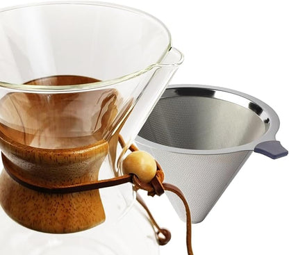 Subjectthree Pour Over Coffee Dripper 8 Cup Glass Coffee Maker Carafe Pot with Filter for Home Office Camping Easy Clean (8 Cup/28 oz)