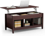 Load image into Gallery viewer, DORTALA Lift Top Coffee Table, Wood Cocktail Table w/Hidden Compartment &amp; Lower Storage Shelves, Wood Laptop Table, Lift Tabletop Home Furniture for Living Room, Guest Room, Office, Espresso