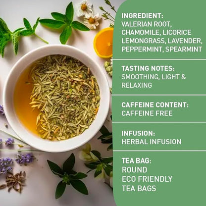 HANDPICK, Good Night Tea Bags (100 Count) Night Time Herbal Tea | Caffeine Free | Floral Blend - Lavender, Chamomile, Peppermint | Natural Tea, Perfect for Bedtime