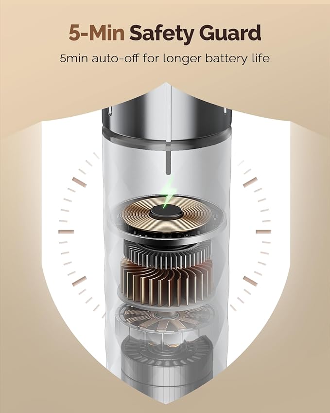 Maestri House Rechargeable Milk Frother with Stepless Speed Control, LunaFro 2.0 Handheld Electric Foam Maker Waterproof Drink Mixer Foamer for Lattes, Cappuccino